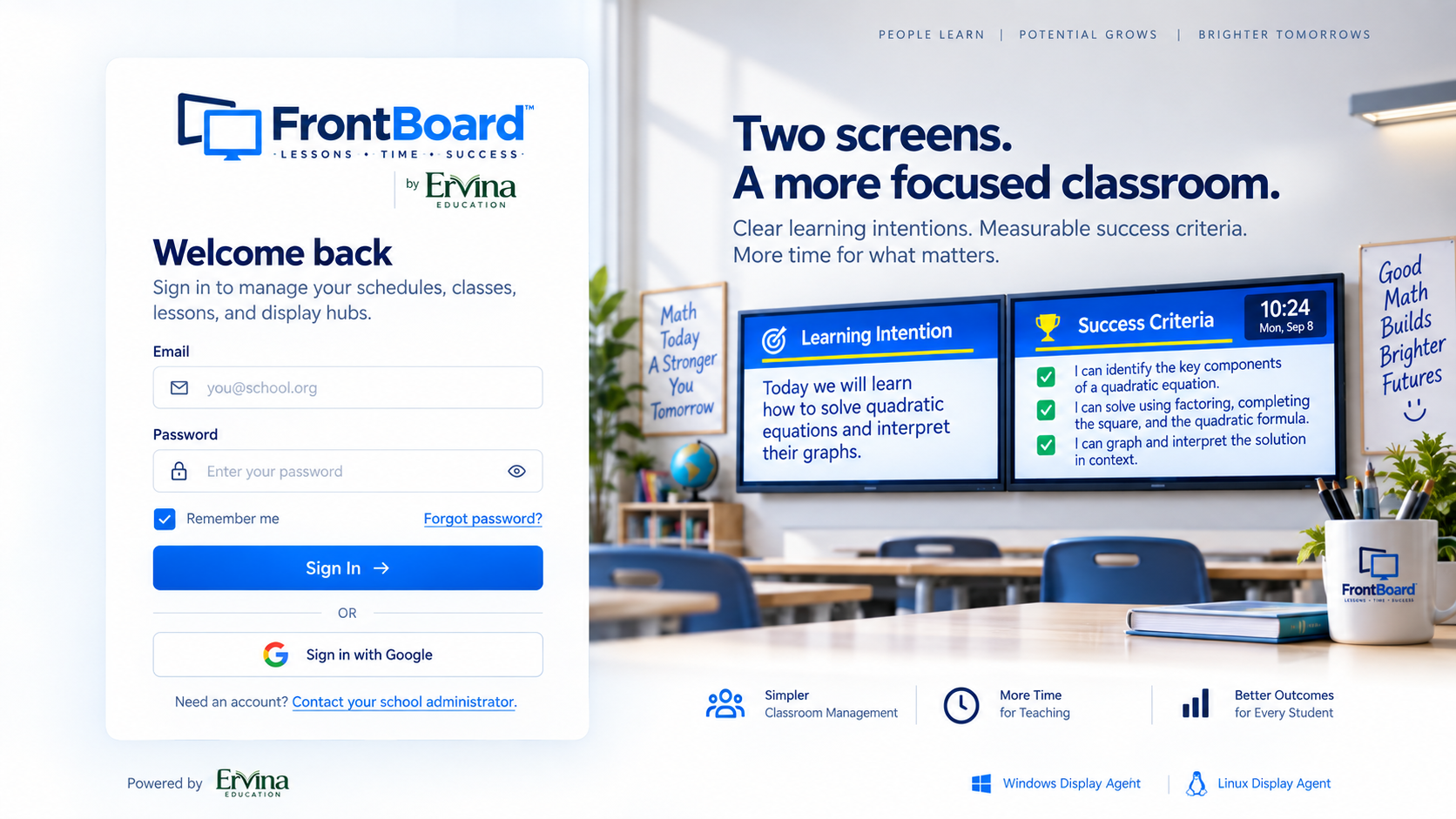 FrontBoard login concept